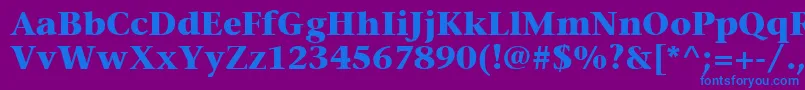 MesouranSerifBlackSsiBold Font – Blue Fonts on Purple Background