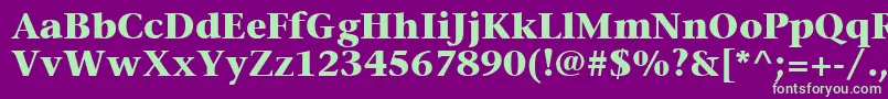 MesouranSerifBlackSsiBold Font – Green Fonts on Purple Background