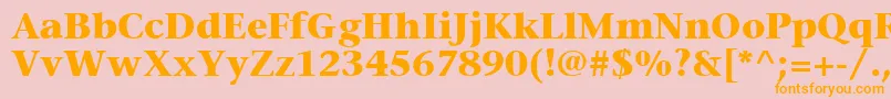 MesouranSerifBlackSsiBold Font – Orange Fonts on Pink Background