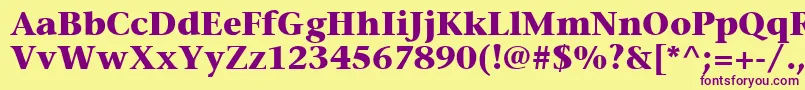 MesouranSerifBlackSsiBold Font – Purple Fonts on Yellow Background