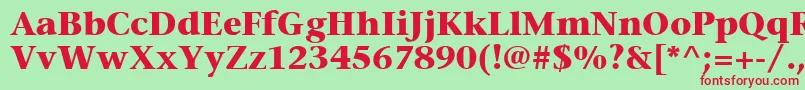 MesouranSerifBlackSsiBold Font – Red Fonts on Green Background