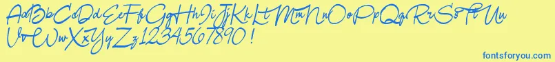 Samanthaforpersonaluse Font – Blue Fonts on Yellow Background