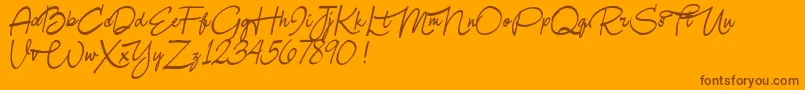Samanthaforpersonaluse Font – Brown Fonts on Orange Background