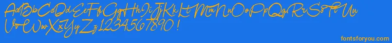 Samanthaforpersonaluse Font – Orange Fonts on Blue Background