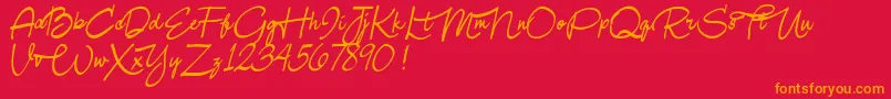 Samanthaforpersonaluse Font – Orange Fonts on Red Background