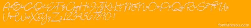 Samanthaforpersonaluse Font – Pink Fonts on Orange Background