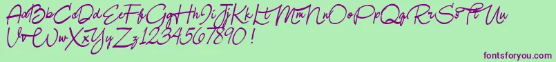 Samanthaforpersonaluse Font – Purple Fonts on Green Background