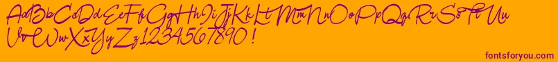 Samanthaforpersonaluse Font – Purple Fonts on Orange Background