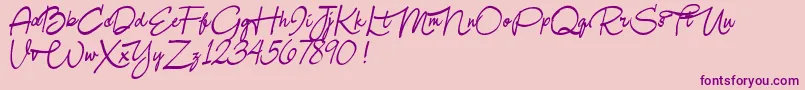Weitere Informationen zur Samanthaforpersonaluse-Schriftart Samanthaforpersonaluse-Schriftart – Violette Schriften auf rosa Hintergrund