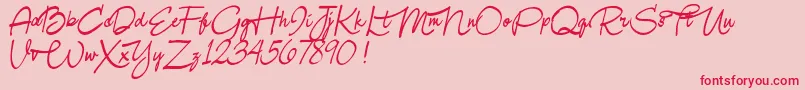 Samanthaforpersonaluse Font – Red Fonts on Pink Background