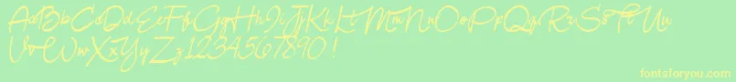 Samanthaforpersonaluse Font – Yellow Fonts on Green Background