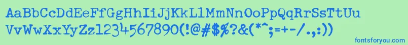 DumboldtypewriterNormal Font – Blue Fonts on Green Background