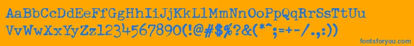 フォントDumboldtypewriterNormal – オレンジの背景に青い文字