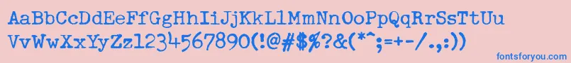 DumboldtypewriterNormal Font – Blue Fonts on Pink Background