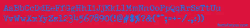 Шрифт DumboldtypewriterNormal – синие шрифты на красном фоне