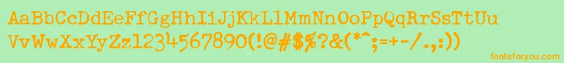 DumboldtypewriterNormal Font – Orange Fonts on Green Background