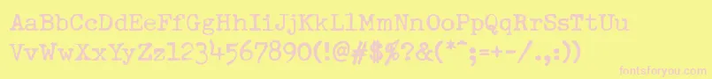 DumboldtypewriterNormal Font – Pink Fonts on Yellow Background