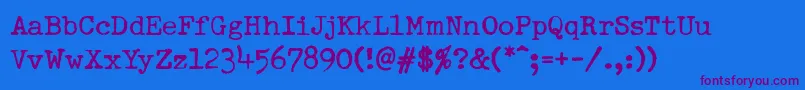 DumboldtypewriterNormal Font – Purple Fonts on Blue Background