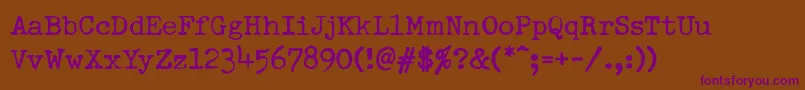 DumboldtypewriterNormal Font – Purple Fonts on Brown Background