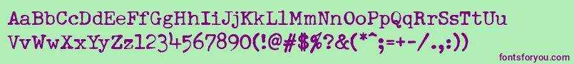 DumboldtypewriterNormal Font – Purple Fonts on Green Background