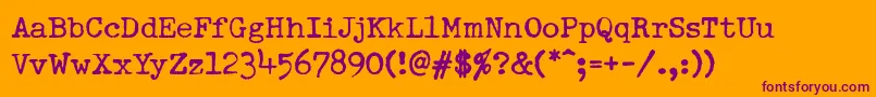 DumboldtypewriterNormal Font – Purple Fonts on Orange Background