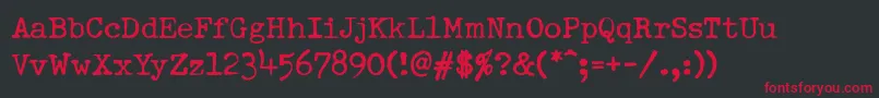 DumboldtypewriterNormal Font – Red Fonts on Black Background
