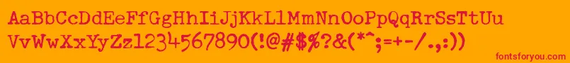 DumboldtypewriterNormal Font – Red Fonts on Orange Background