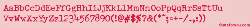 DumboldtypewriterNormal Font – Red Fonts on Pink Background