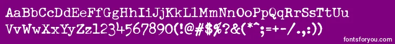 DumboldtypewriterNormal Font – White Fonts on Purple Background