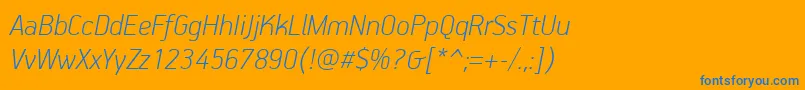 PfhandbookproThinitalic Font – Blue Fonts on Orange Background