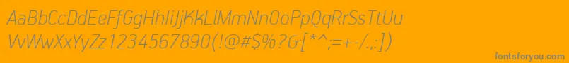 PfhandbookproThinitalic Font – Gray Fonts on Orange Background