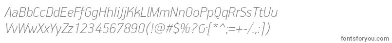 Шрифт PfhandbookproThinitalic – серые шрифты на белом фоне