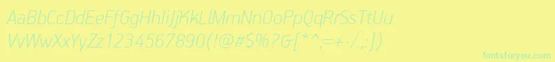 Шрифт PfhandbookproThinitalic – зелёные шрифты на жёлтом фоне