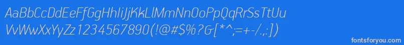 フォントPfhandbookproThinitalic – ピンクの文字、青い背景