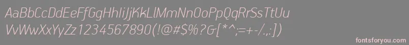 Шрифт PfhandbookproThinitalic – розовые шрифты на сером фоне