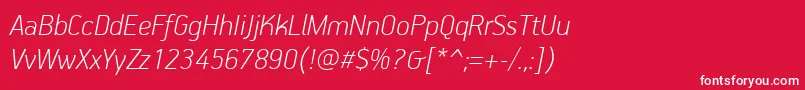 フォントPfhandbookproThinitalic – 赤い背景に白い文字