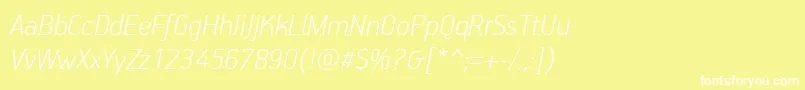 PfhandbookproThinitalic Font – White Fonts on Yellow Background