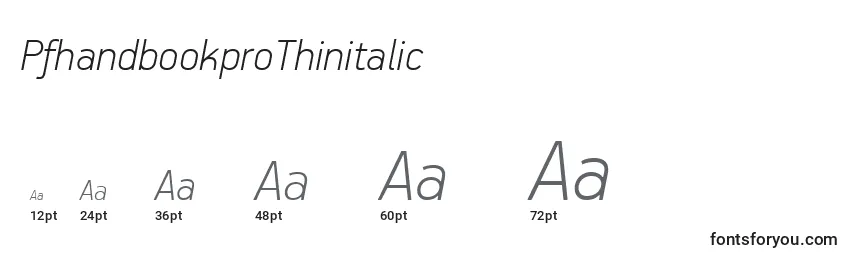 Размеры шрифта PfhandbookproThinitalic
