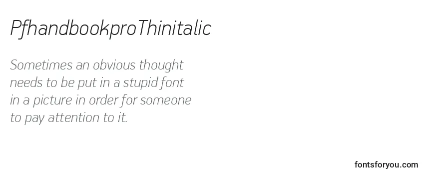Review of the PfhandbookproThinitalic Font