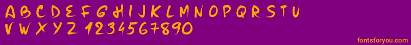 PwBrushMe-Schriftart – Orangefarbene Schriften auf violettem Hintergrund