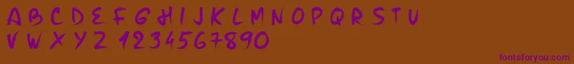 PwBrushMe Font – Purple Fonts on Brown Background