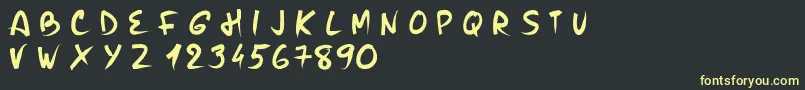 PwBrushMe Font – Yellow Fonts on Black Background