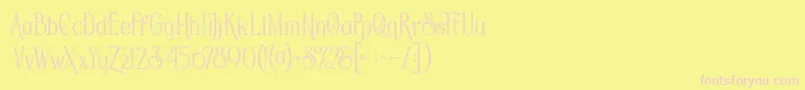 Savanainlinegridgrunge Font – Pink Fonts on Yellow Background