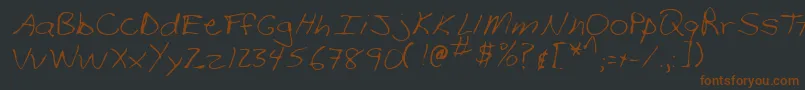 StephenRegular-Schriftart – Braune Schriften auf schwarzem Hintergrund