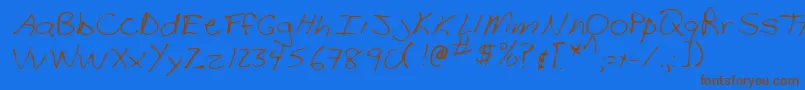 StephenRegular-Schriftart – Braune Schriften auf blauem Hintergrund