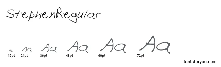 StephenRegular Font Sizes