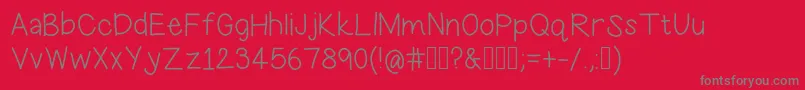 HoodieSweatpants-fontti – harmaat kirjasimet punaisella taustalla