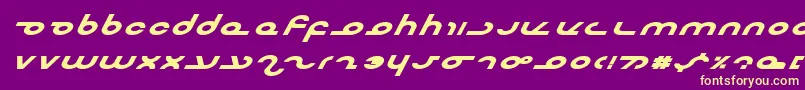MasterdomExpBoldItalic Font – Yellow Fonts on Purple Background
