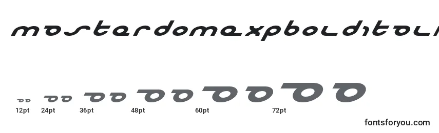 MasterdomExpBoldItalic Font Sizes