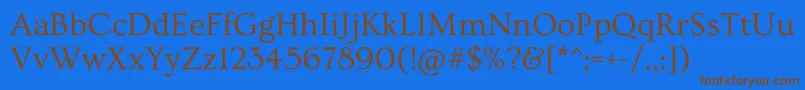 OvoRegular Font – Brown Fonts on Blue Background